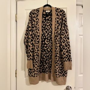 Animal Print Oversized Cardigan